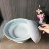 Kiln transformation Gradient Blue Series 10-inch ceramic with stove and lid warm dish pot set, plate and tableware, hotel, banquet, household Specification image